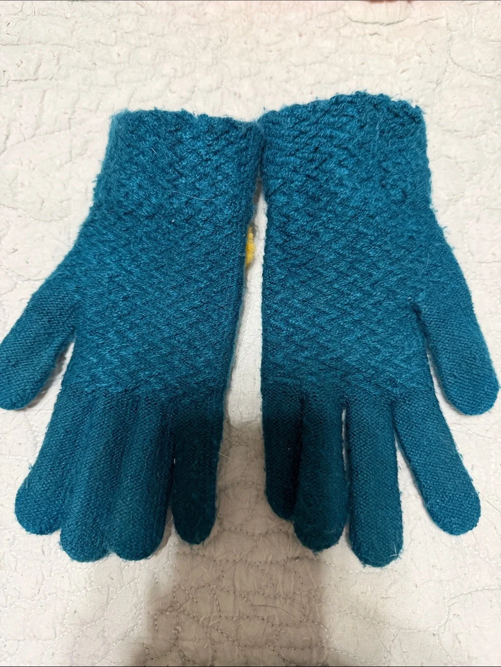 Anthropologie Teal Knit Pom-Pom Gloves - Women